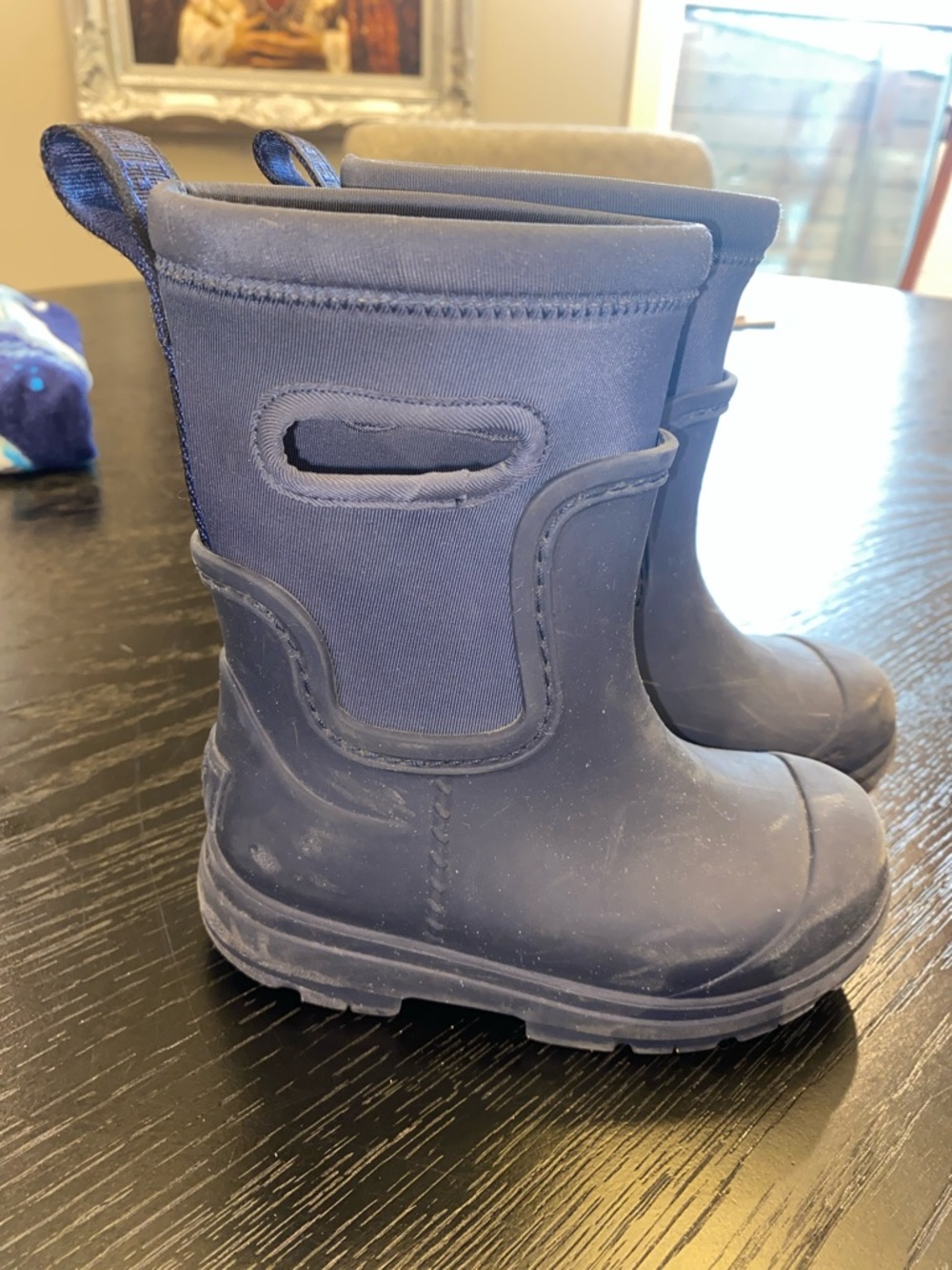 UGG Kids Navy Pull-On Waterproof Rain Boots